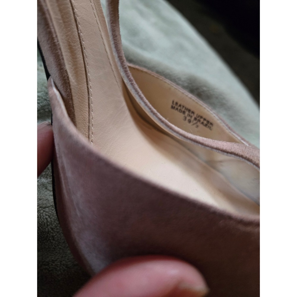 Jill Stuart Nude Suede T-Strap Pointed Platform Pumps Heels Brazil Size 39.5 - Picture 4 of 7